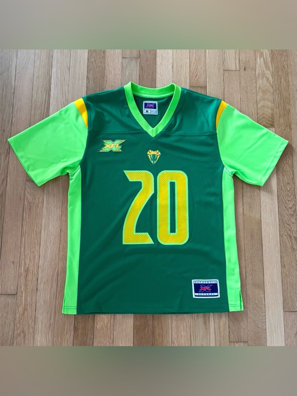Rare XFL Tampa Bay Vipers Jersey Authentic Mens Size Medium Green Football